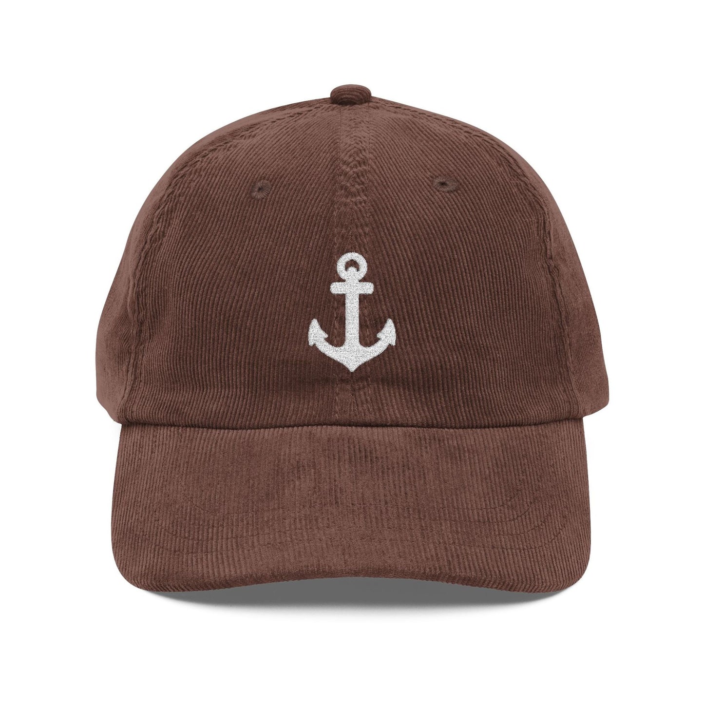 Embroidered Anchor Corduroy Hat