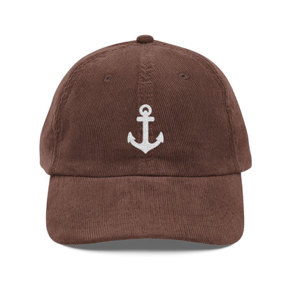 Embroidered Anchor Corduroy Hat