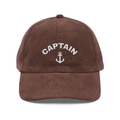 Personalized Captain Embroidered Corduroy Hat