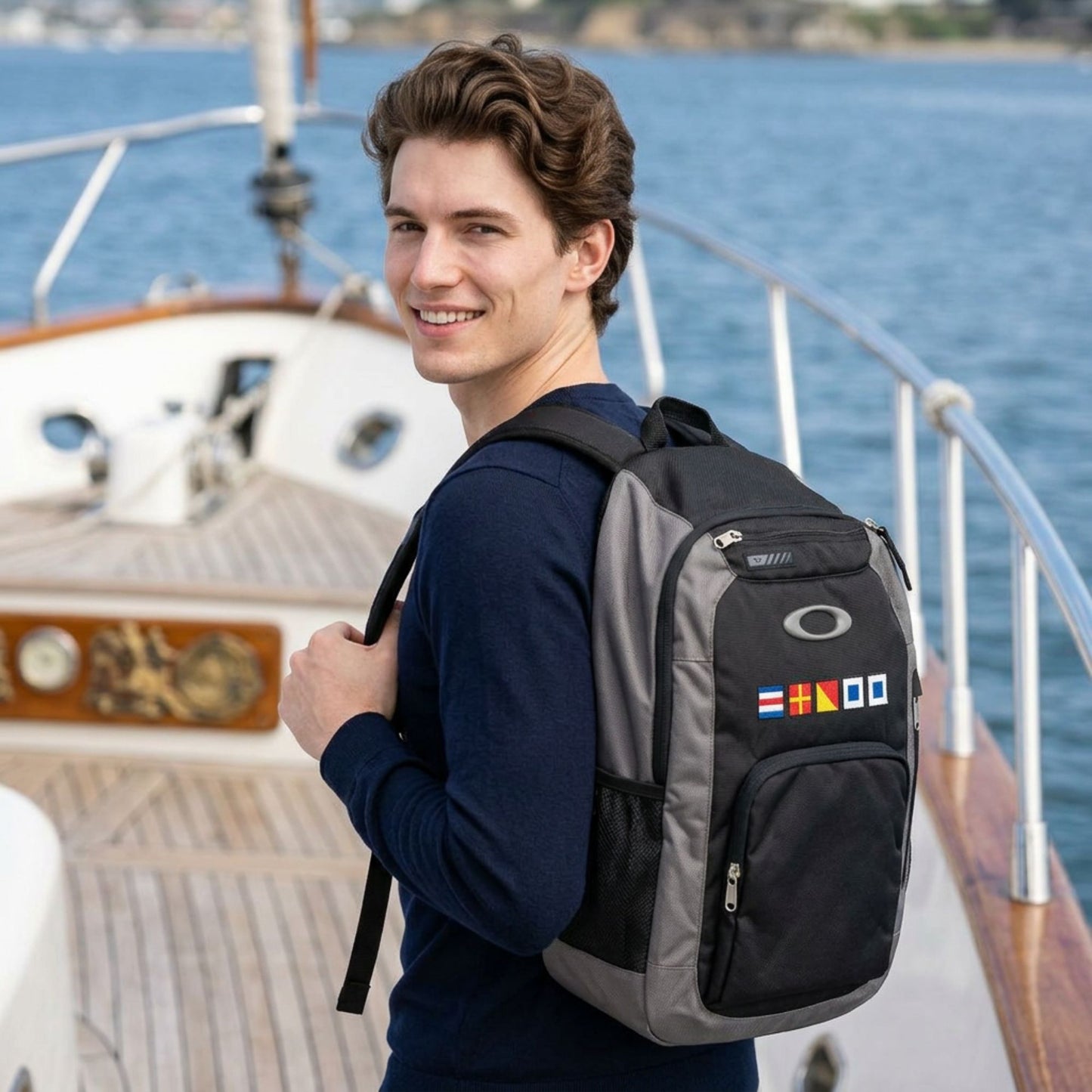 Personalized Nautical Flags Backpack - Embroidered