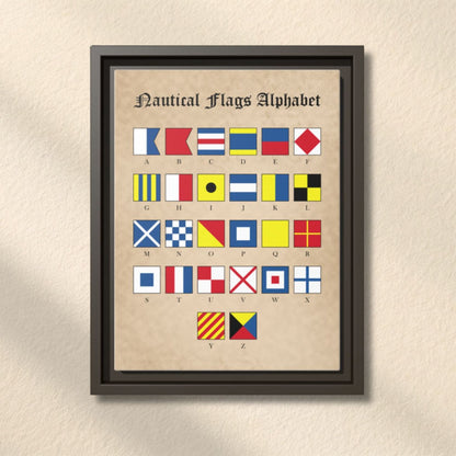 Nautical Flags Alphabet Framed Matte Canvas