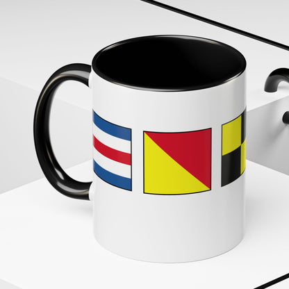 Nautical Flags Accent Mug