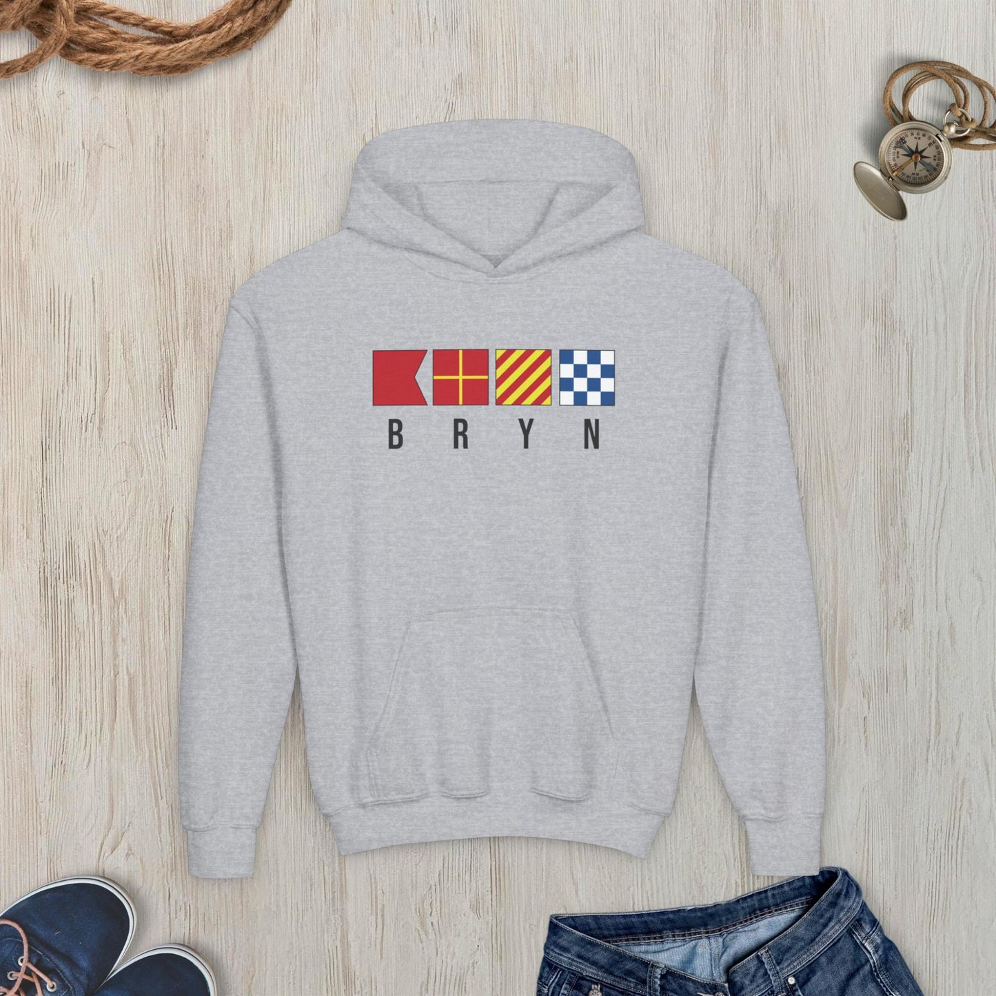 Nautical Signal Flags Youth Hoodie