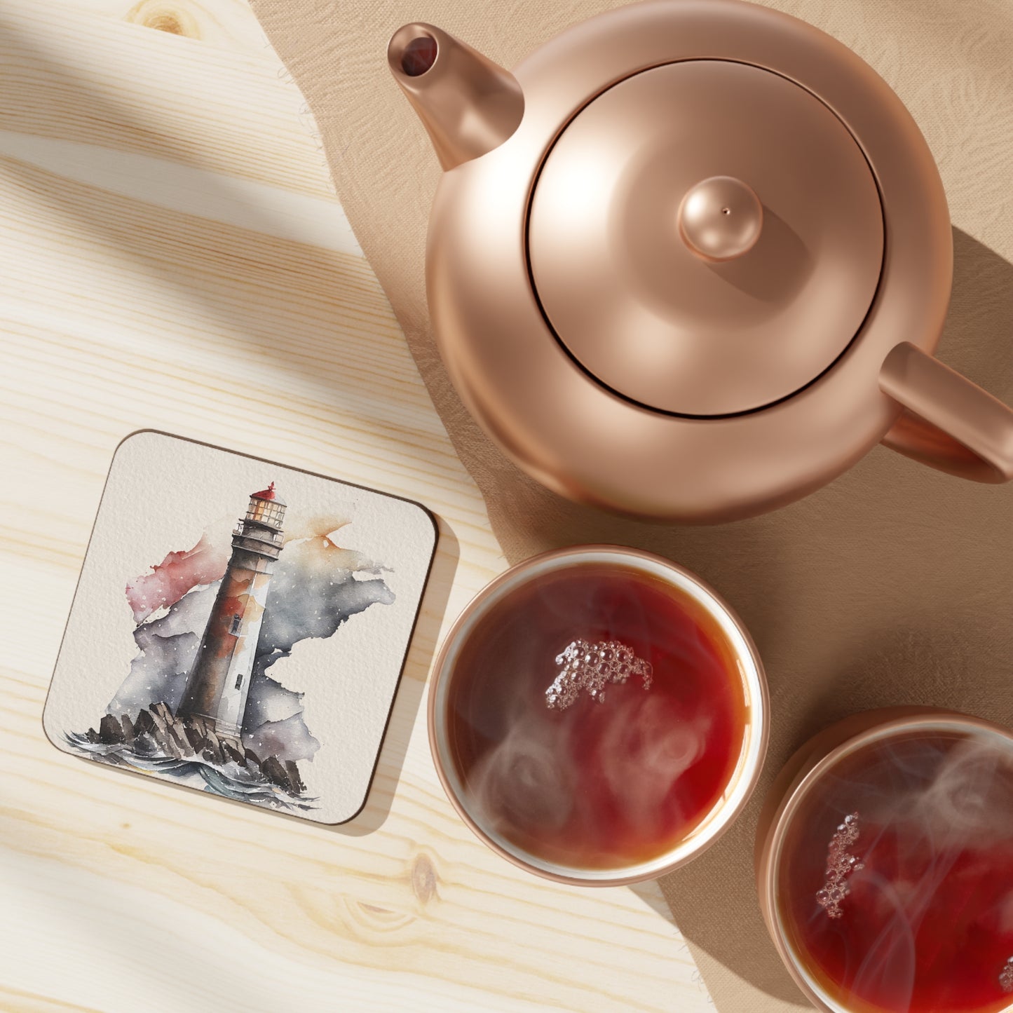 Lighthouse Coaster - Set of 4 (Hardboard Back)