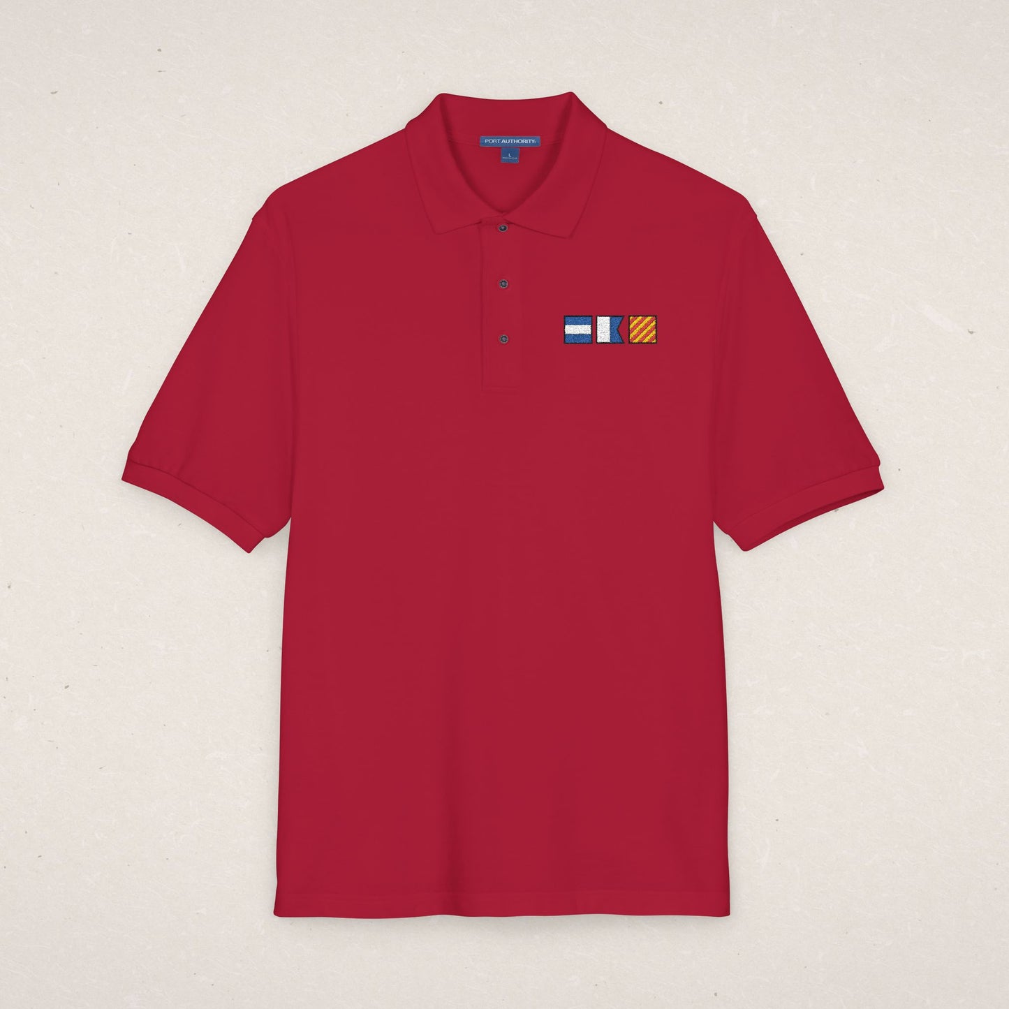 Embroidered Nautical Flags Polo Shirt