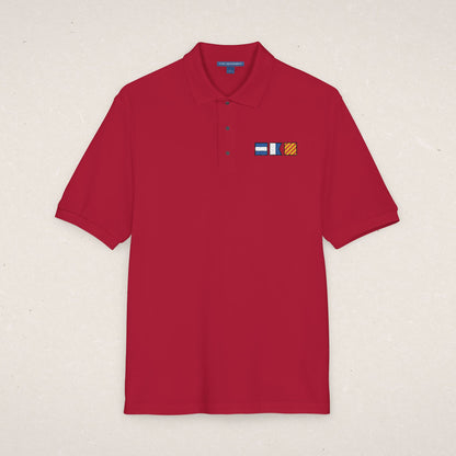 Embroidered Nautical Flags Polo Shirt
