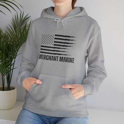 Merchant Mariner Hooded Sweatshirt with American Flag