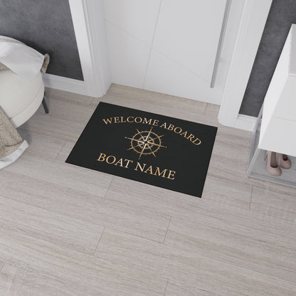 Gold Compass Welcome Mat for Boats and Yacht