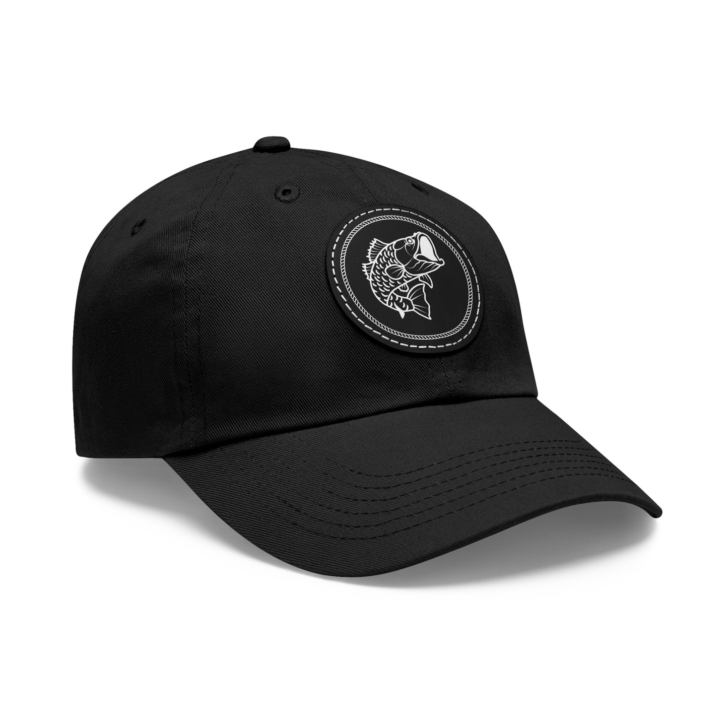Fish Dad Hat with Round Leather Patch