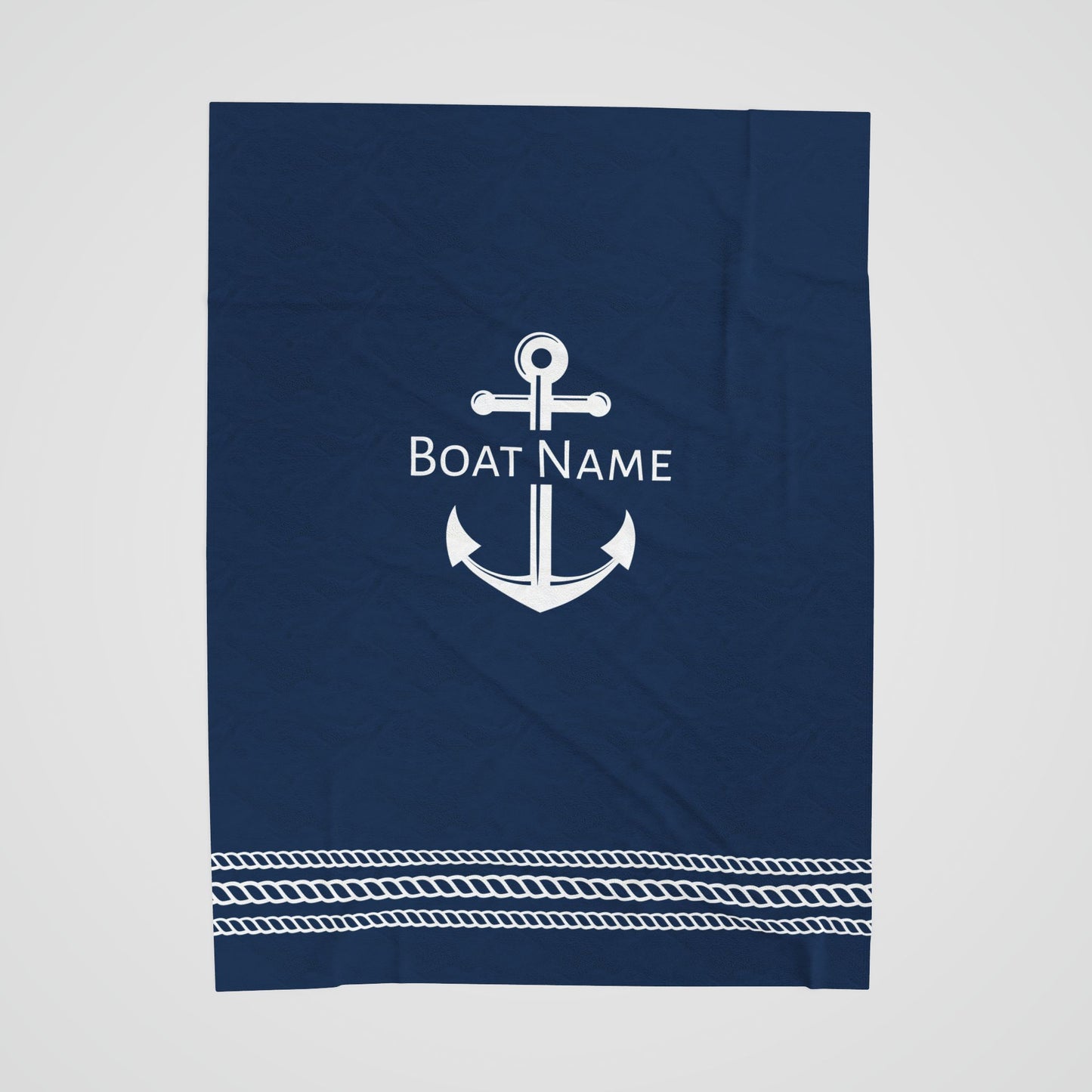 Velveteen Plush Blanket with Anchor