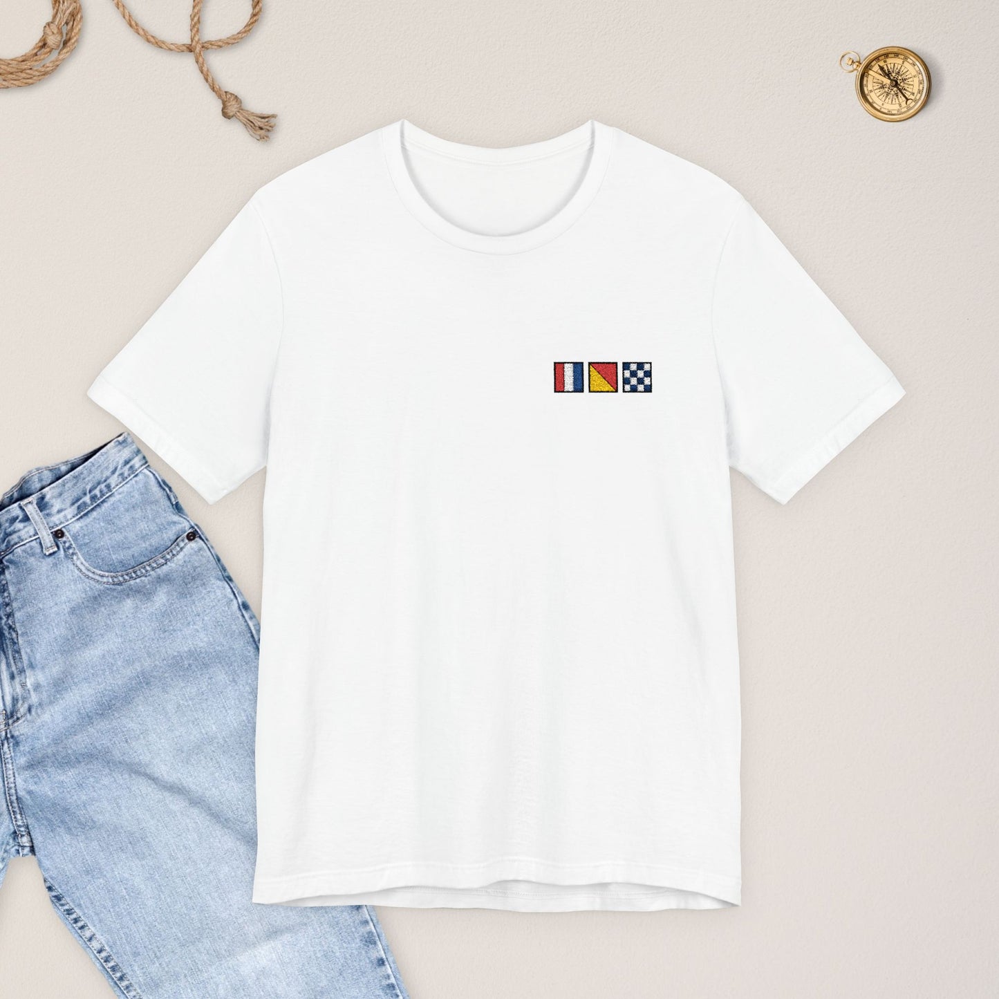 Nautical Flag Embroidered T-Shirt
