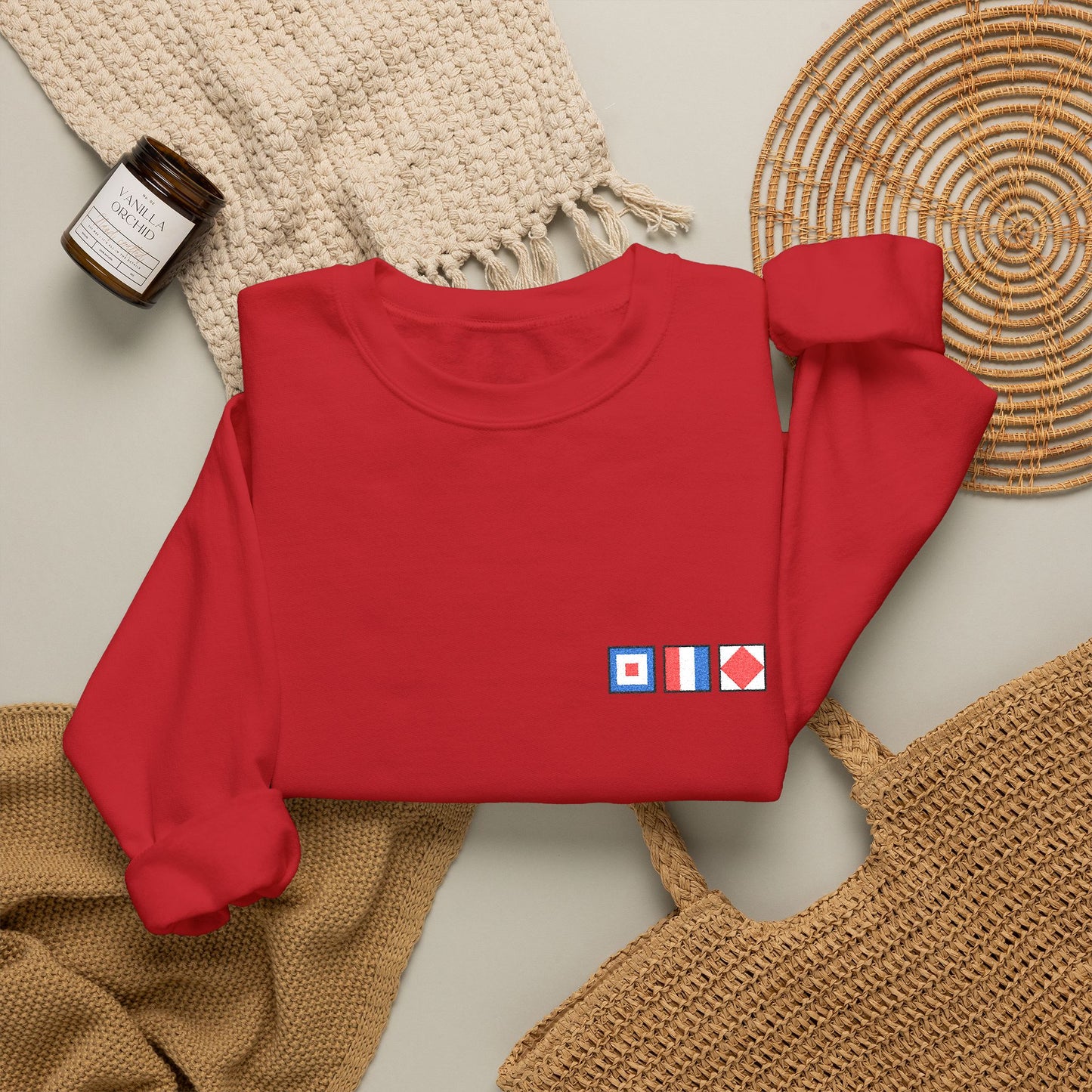 Personalized Embroidered Nautical Flag Sweatshirt