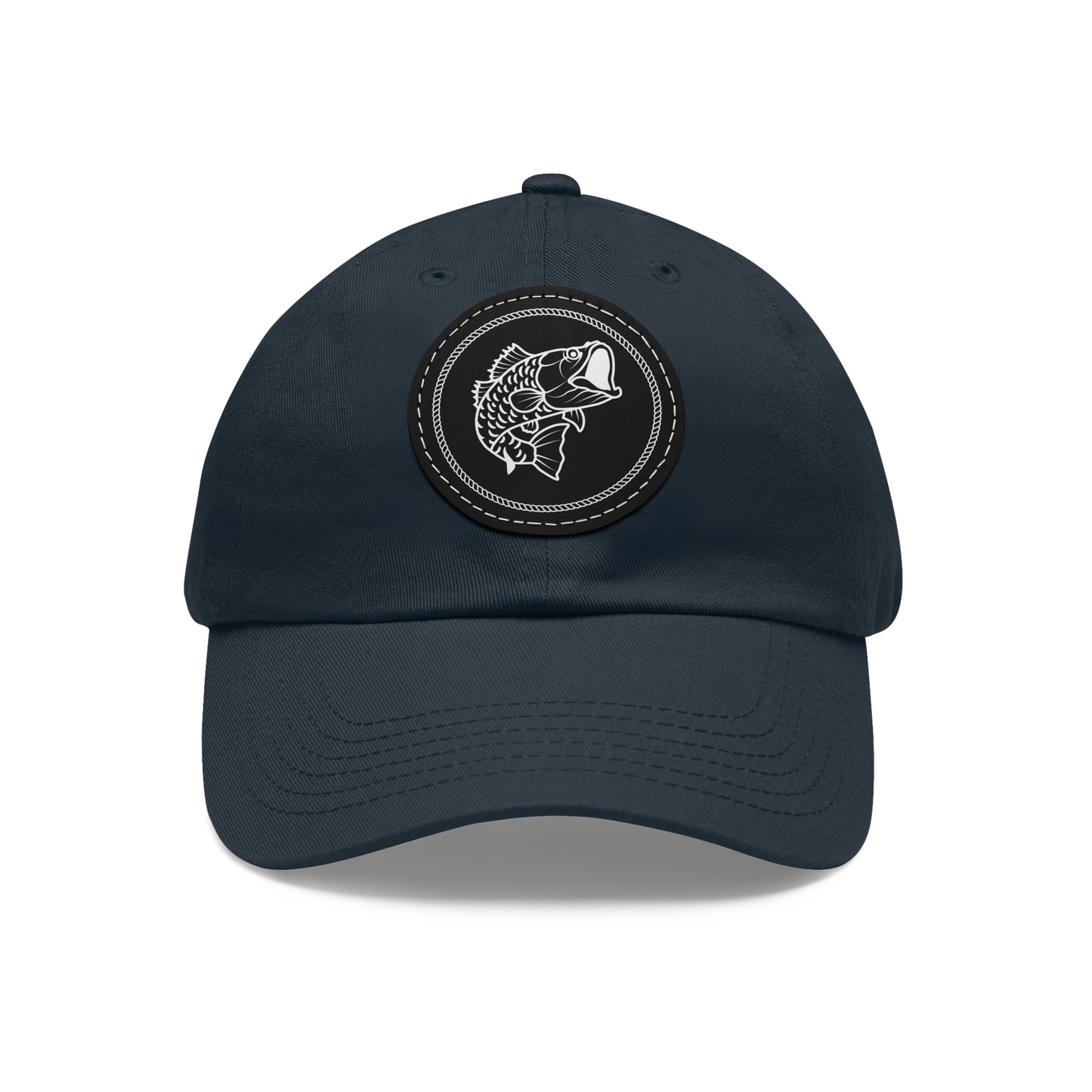 Fish Dad Hat with Round Leather Patch