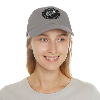 Fish Dad Hat with Round Leather Patch
