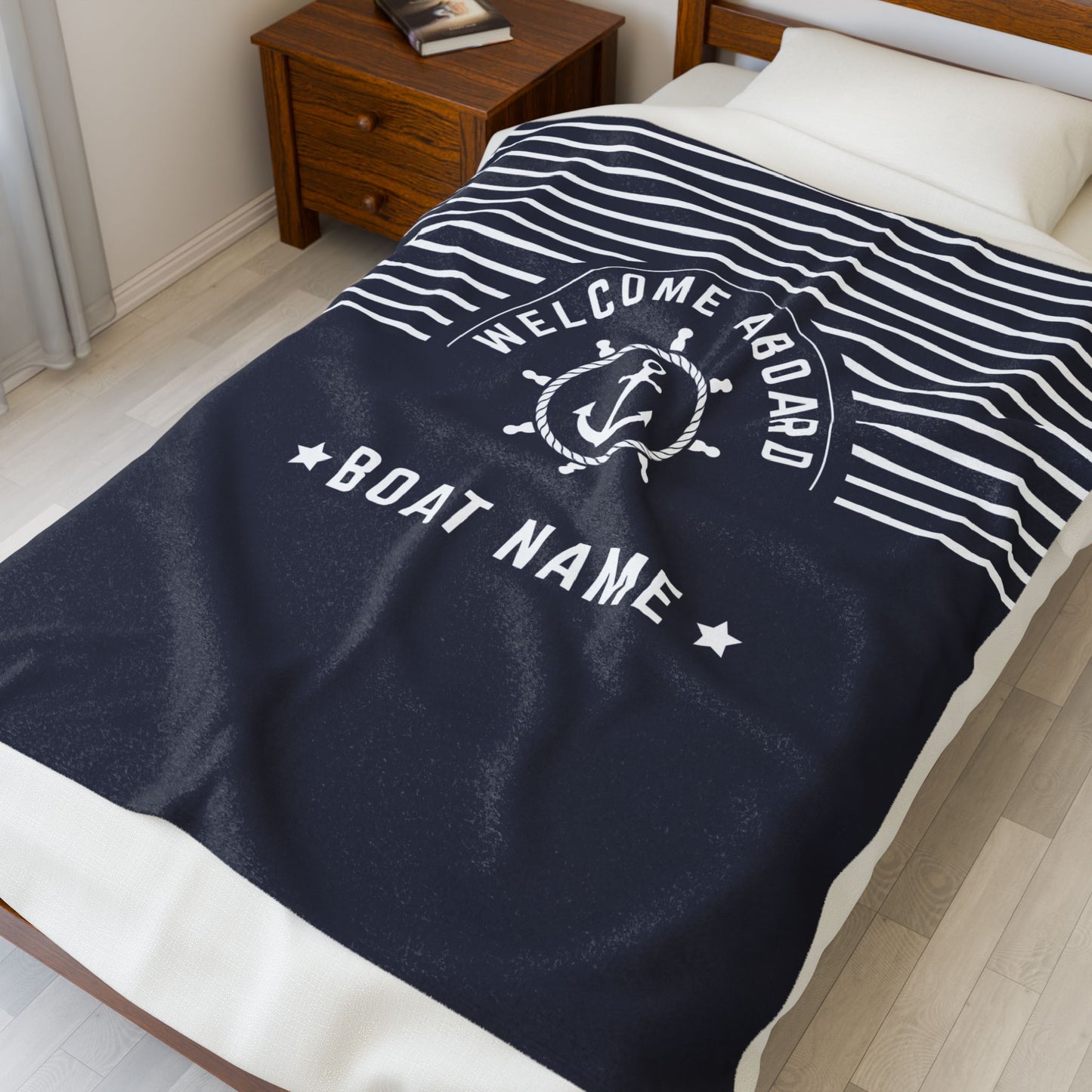 Personalized Anchor Boat Blanket