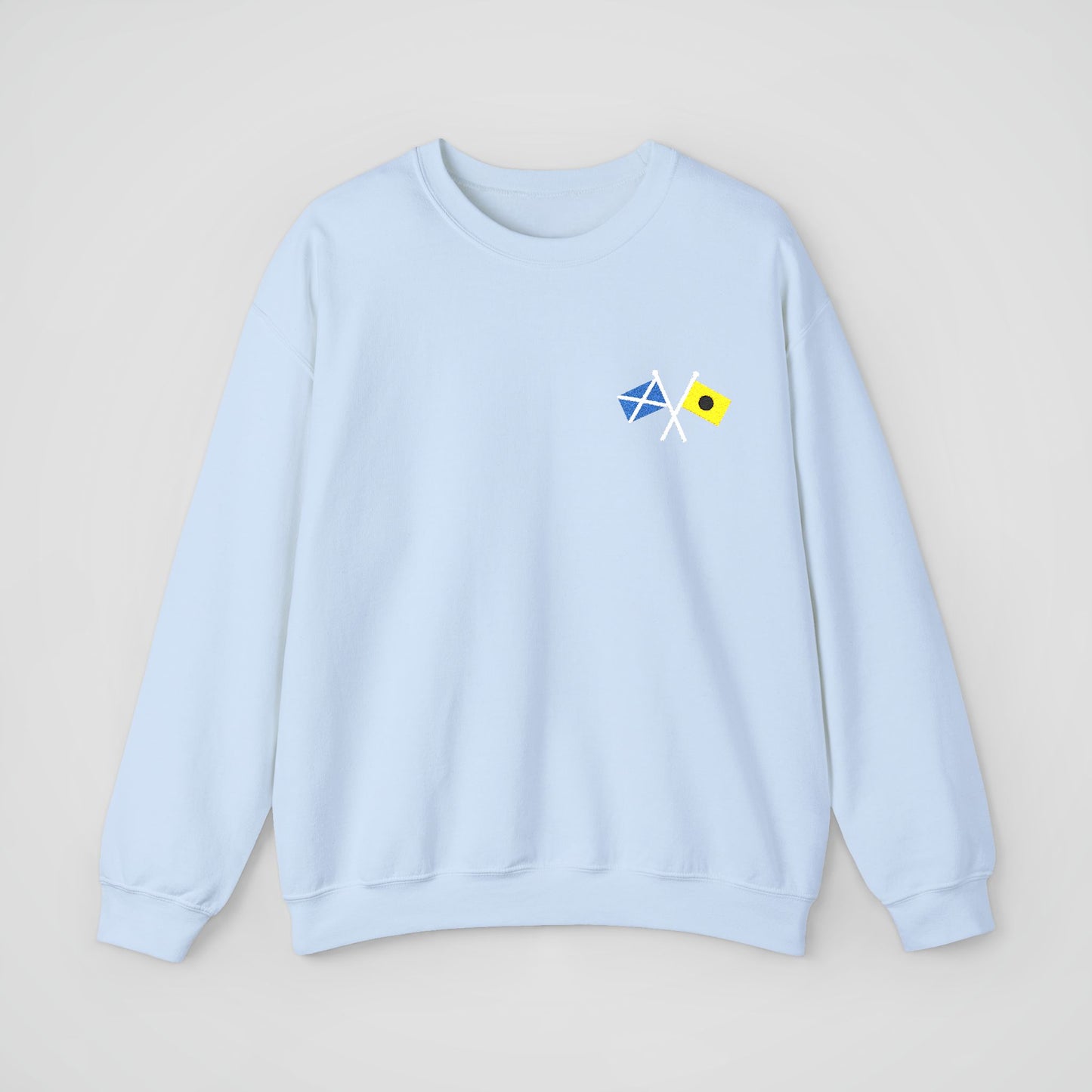 Personalized Embroidered Sweatshirt - Crossed Nautical Flags