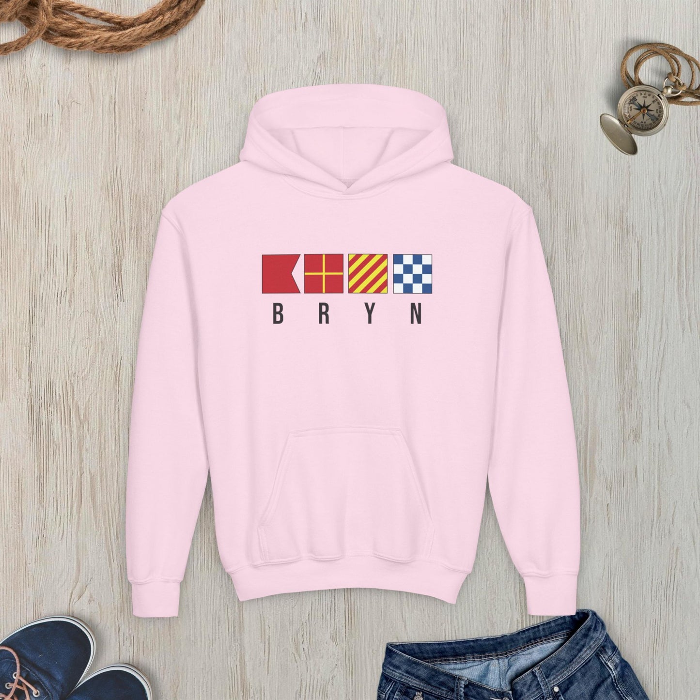 Nautical Signal Flags Youth Hoodie