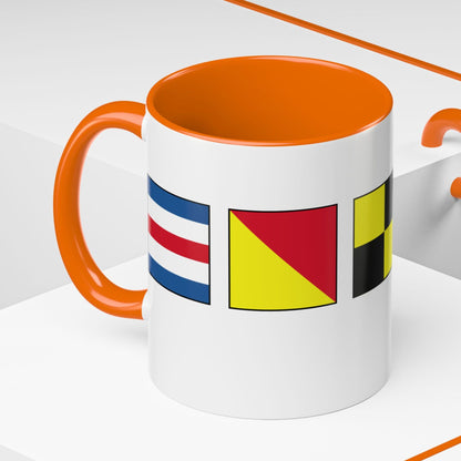 Nautical Flags Accent Mug