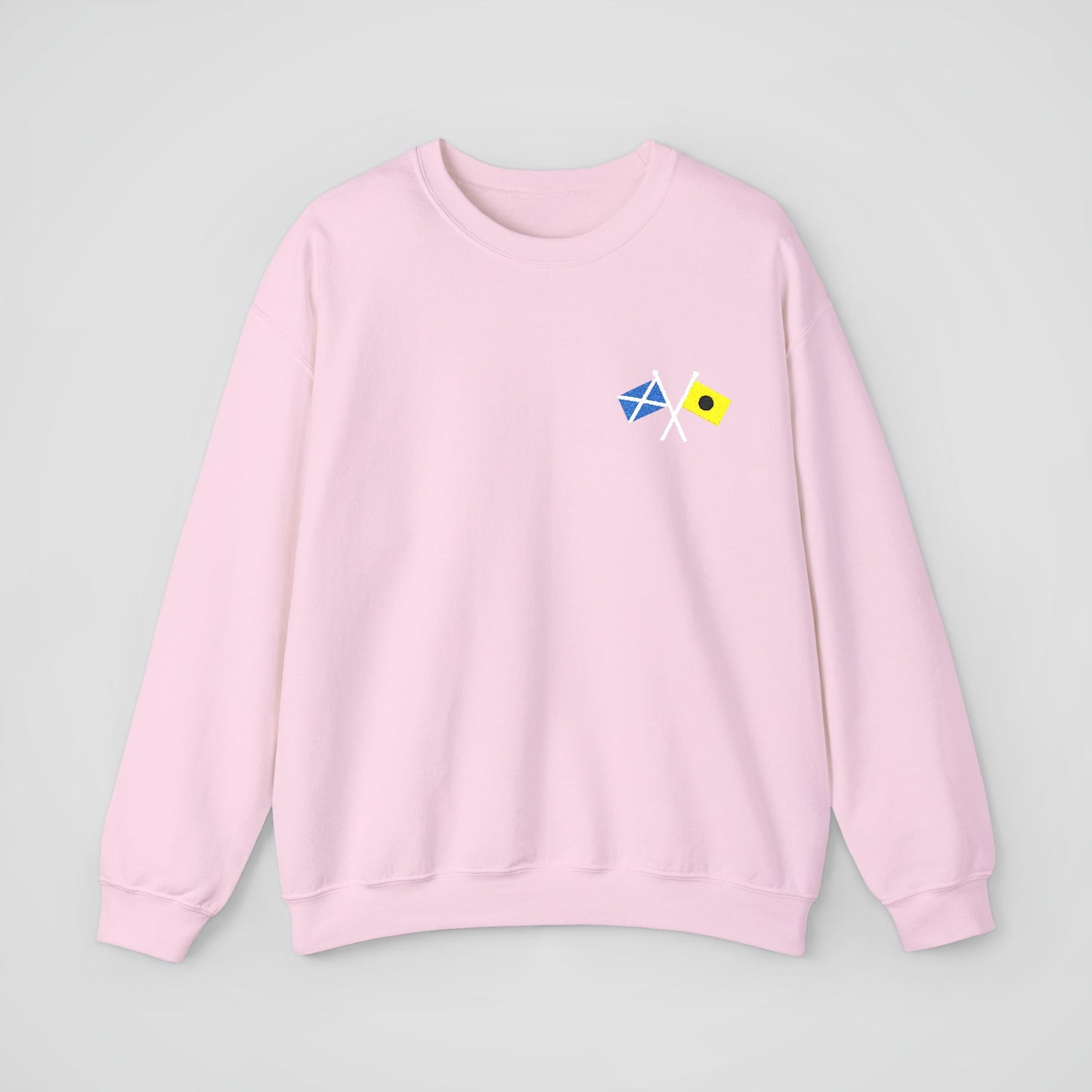 Personalized Embroidered Sweatshirt - Crossed Nautical Flags
