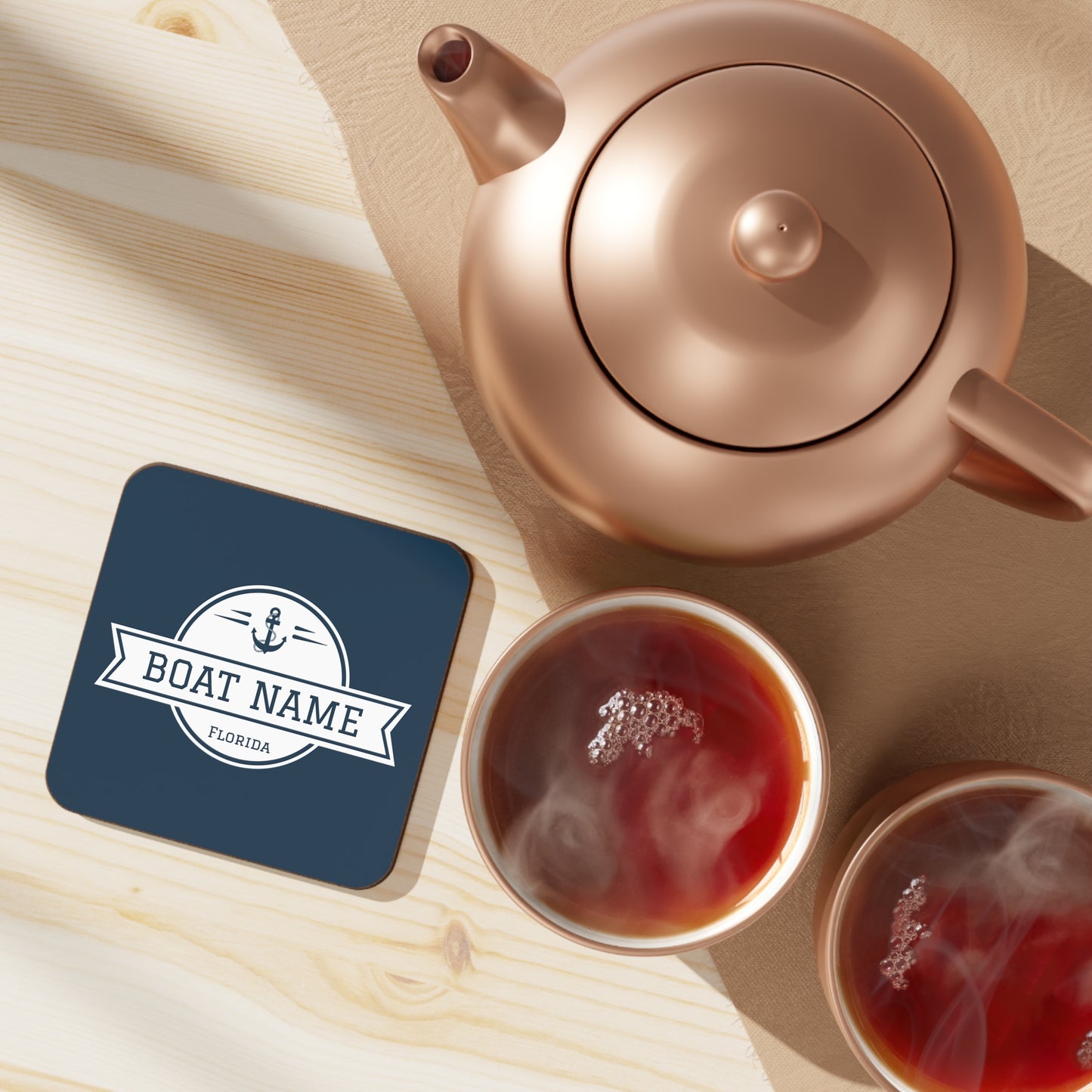 Boat Name Coaster - Set of 4