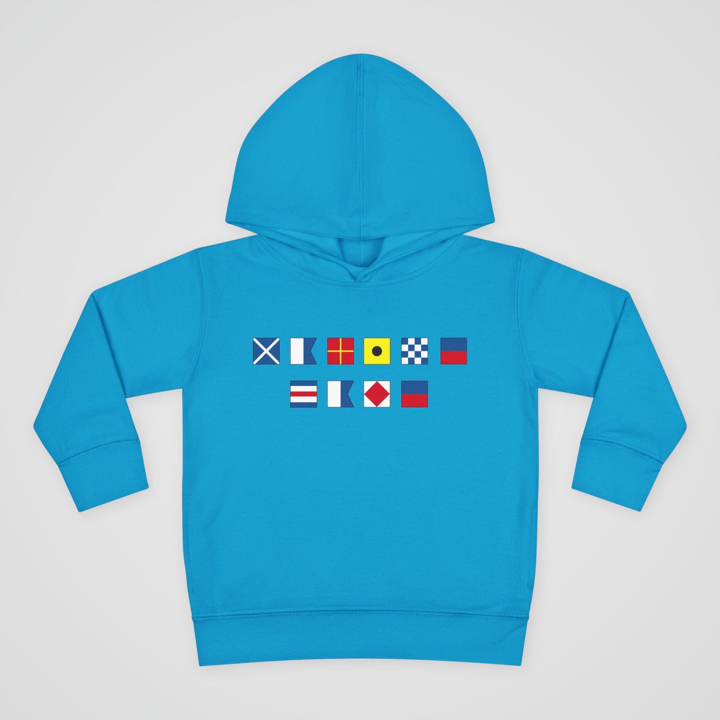 Toddler Fleece Hoodie with Nautical Flags