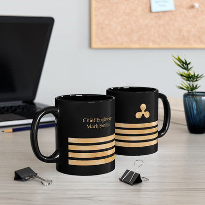 Black Mug with Ship Engineer Insignia