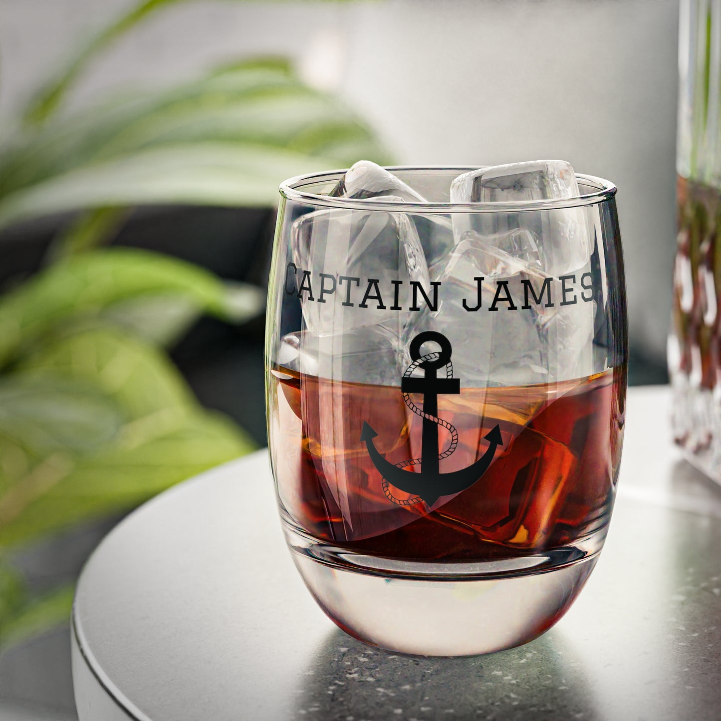 Personalized Anchor Whiskey Glass