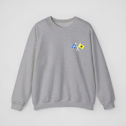 Personalized Embroidered Sweatshirt - Crossed Nautical Flags