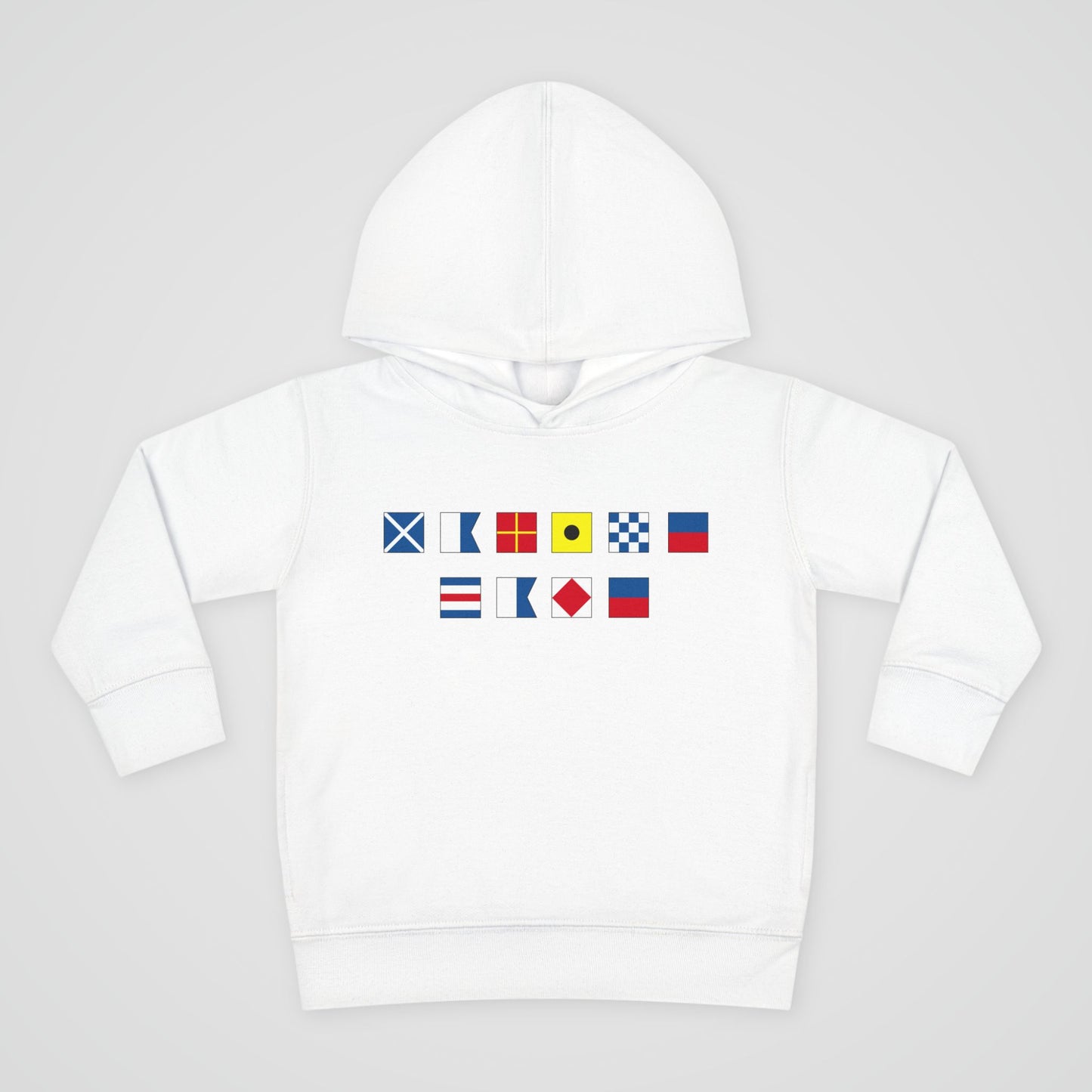 Toddler Fleece Hoodie with Nautical Flags