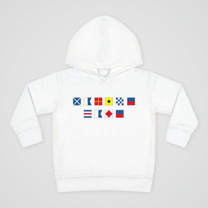 Toddler Fleece Hoodie with Nautical Flags