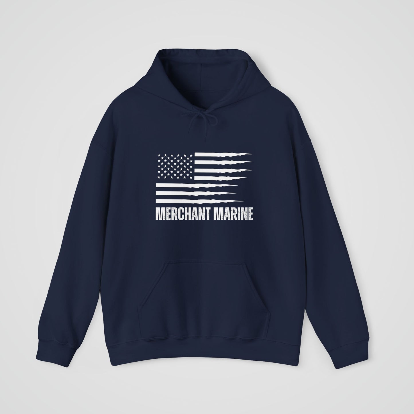 Merchant Mariner Hooded Sweatshirt with American Flag