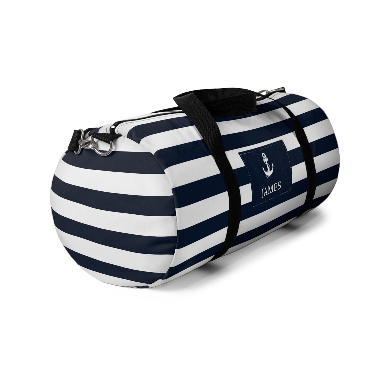 Striped Nautical Duffel Bag – Personalized Anchor Sports & Travel Bag