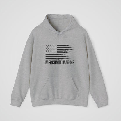 Merchant Mariner Hooded Sweatshirt with American Flag