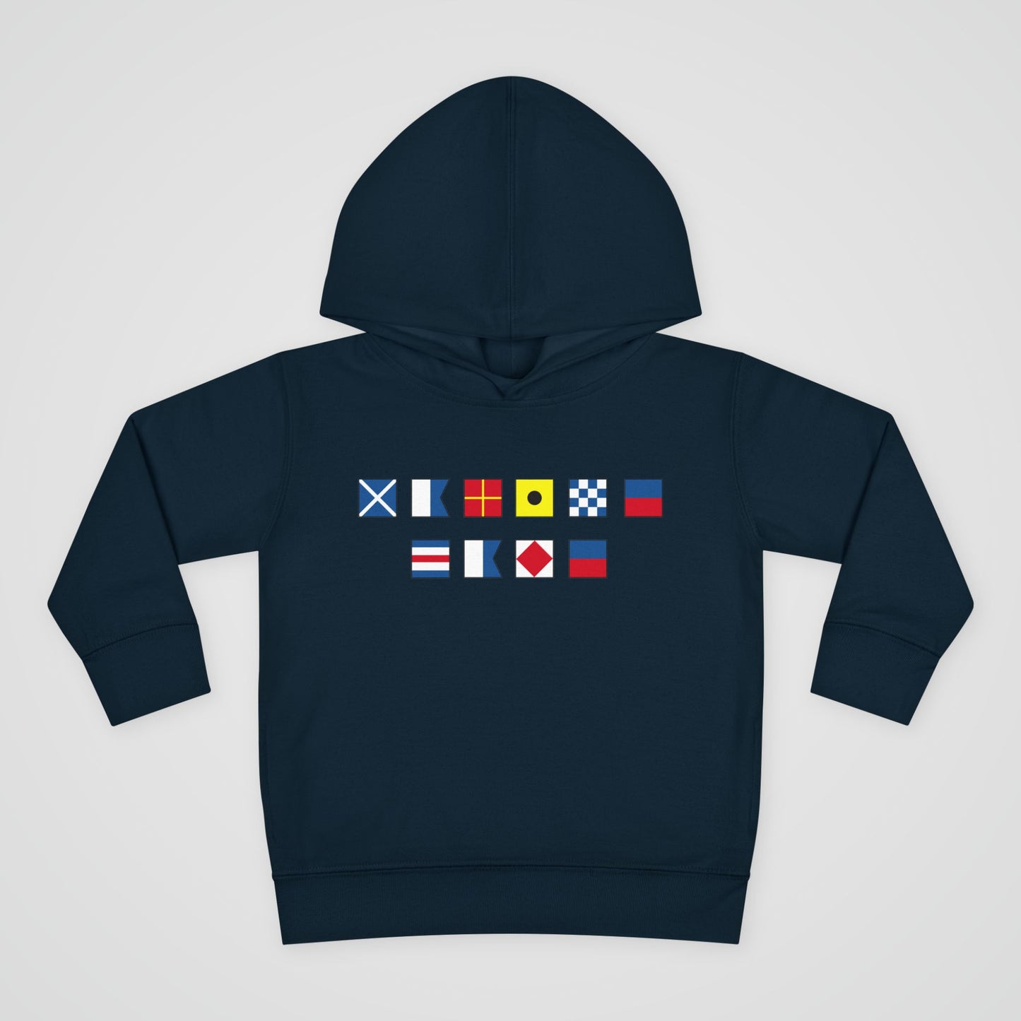 Toddler Fleece Hoodie with Nautical Flags