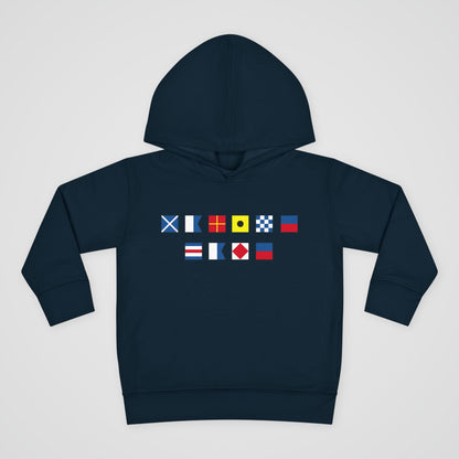 Toddler Fleece Hoodie with Nautical Flags