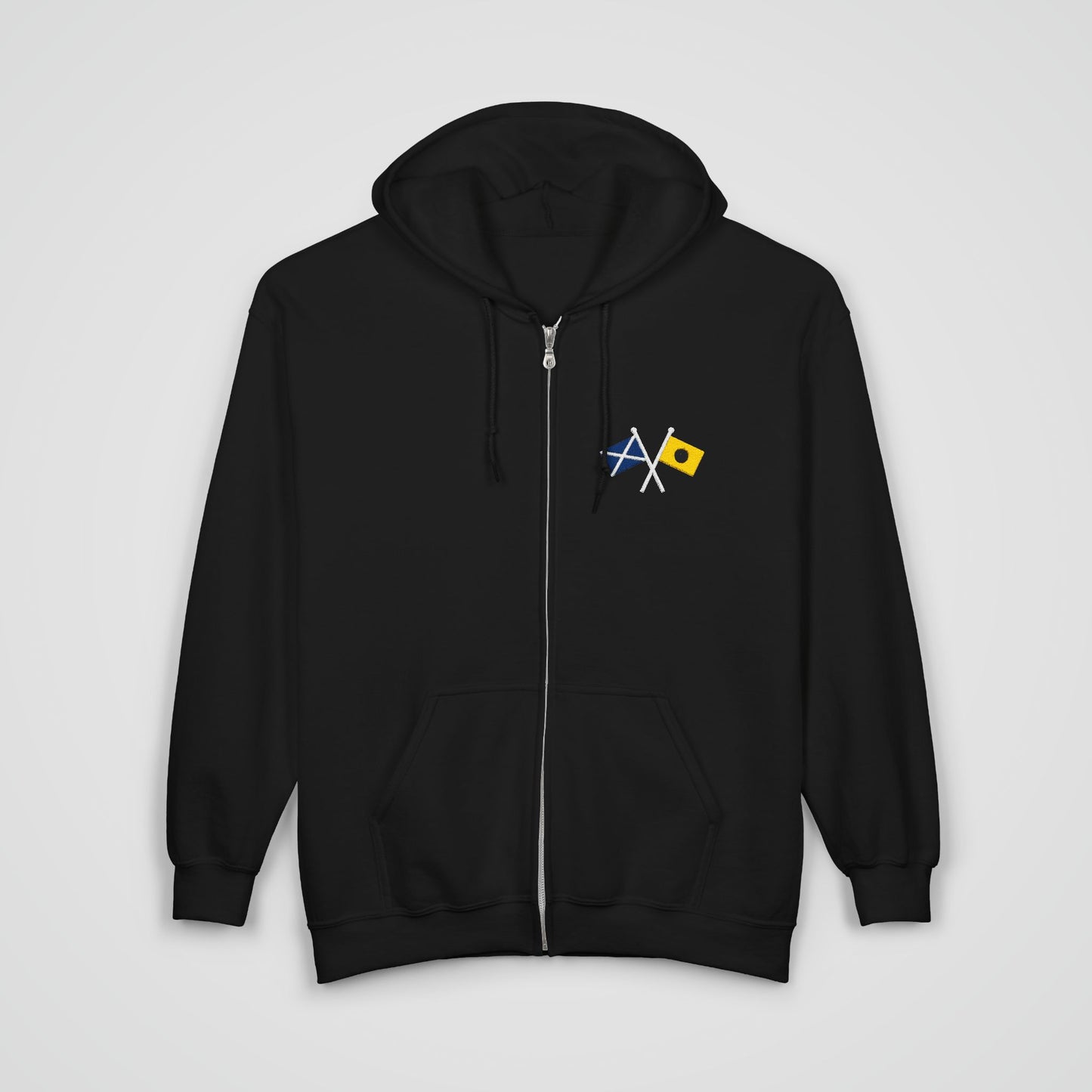 Crossed Nautical Signal Flags Zip Hoodie