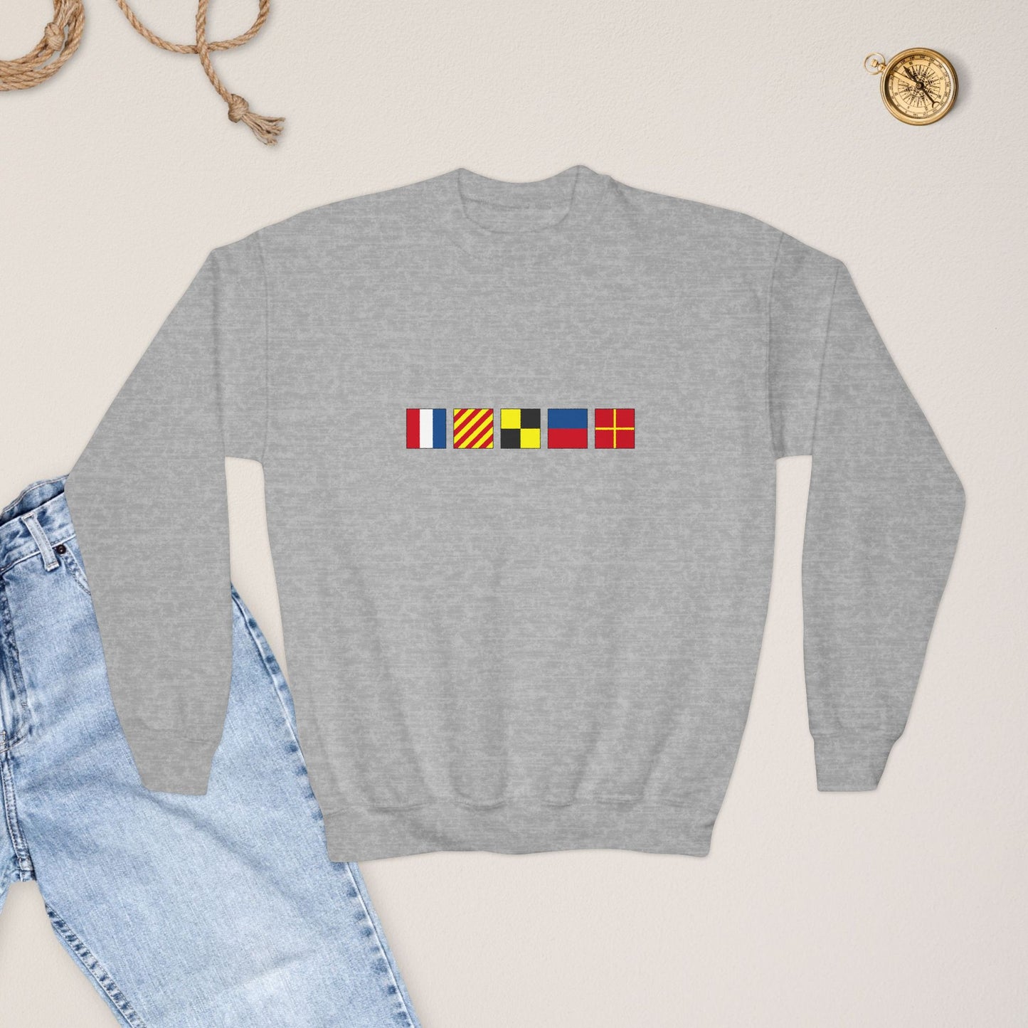 Personalized Nautical Flags Youth / Teen  Sweatshirt