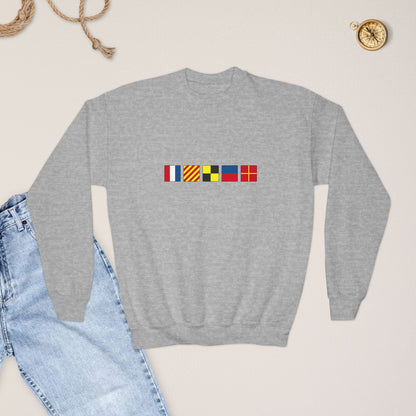 Personalized Nautical Flags Youth / Teen  Sweatshirt