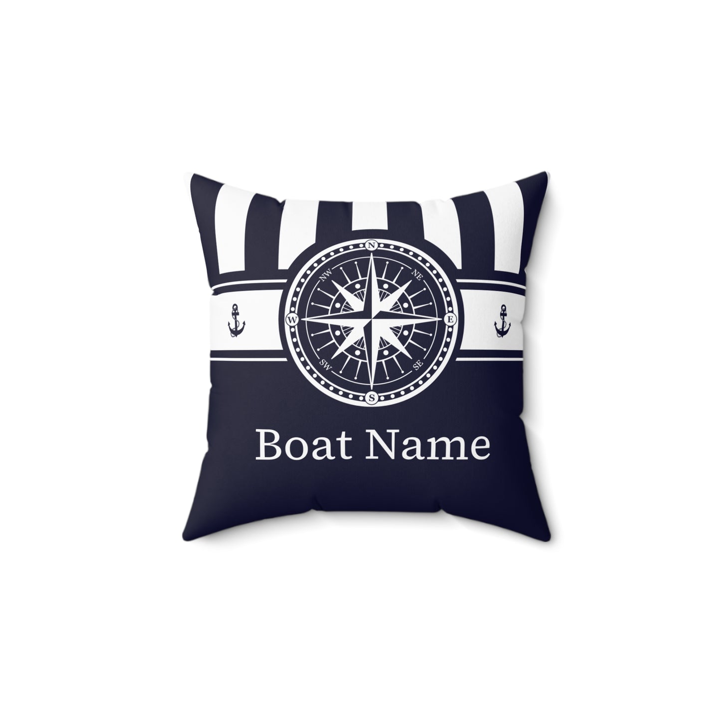 Personalized Boat Pillow with Compass Design