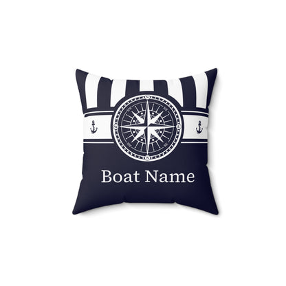 Personalized Boat Pillow with Compass Design