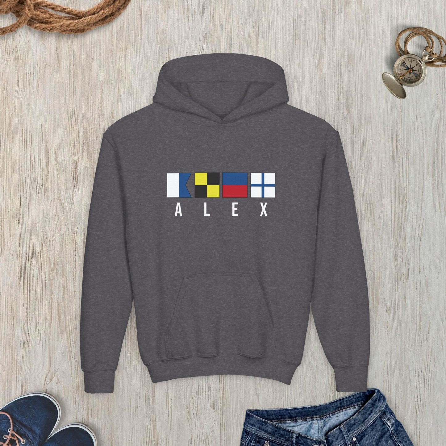 Nautical Signal Flags Youth Hoodie