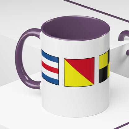 Nautical Flags Accent Mug