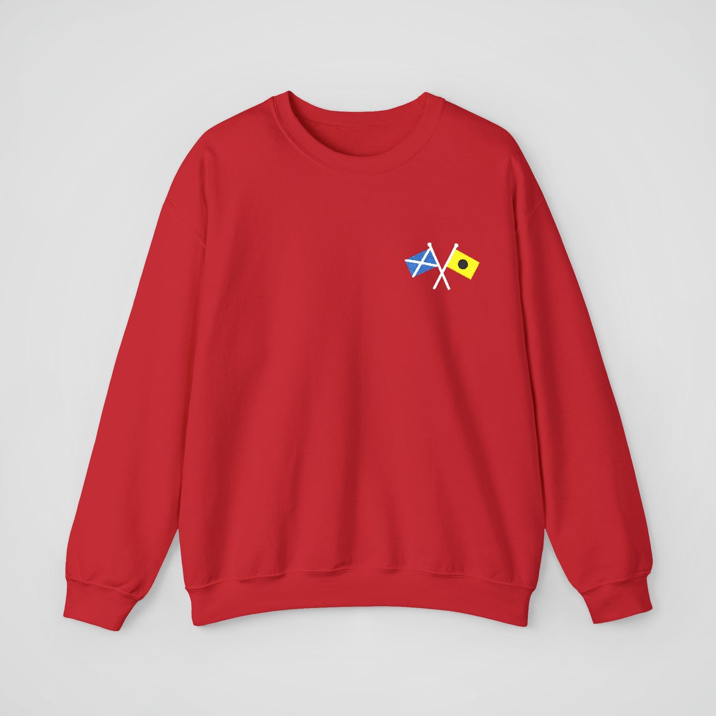Personalized Embroidered Sweatshirt - Crossed Nautical Flags