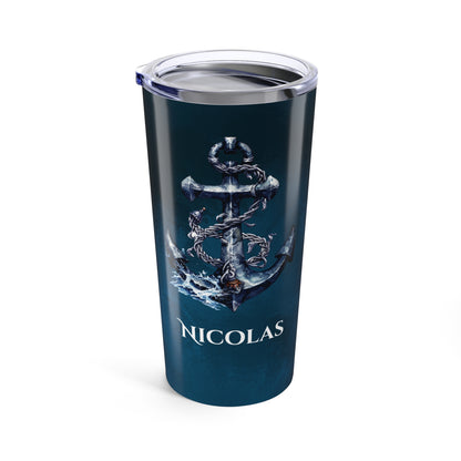 Personalized Nautical Tumbler 20oz with Anchor