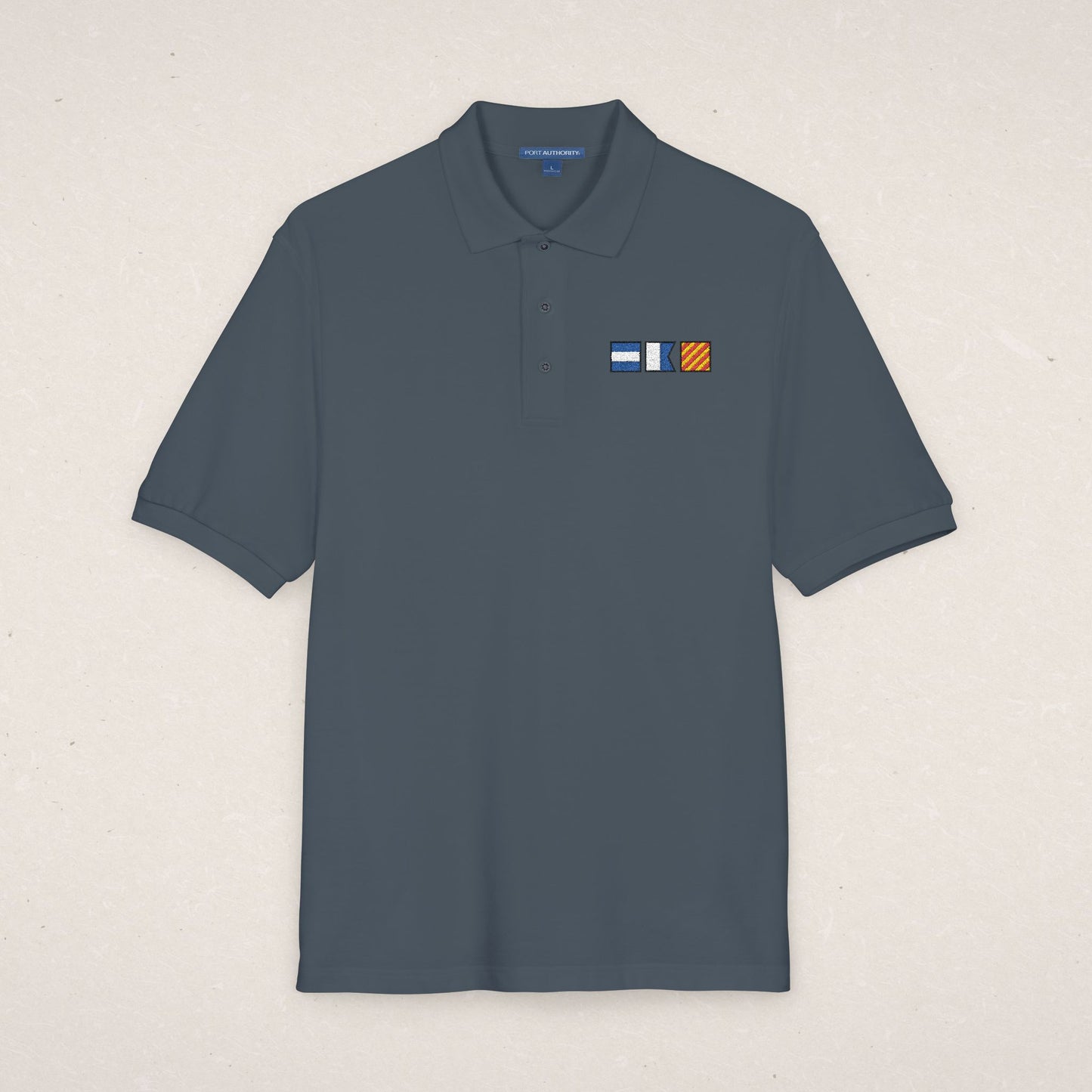 Embroidered Nautical Flags Polo Shirt
