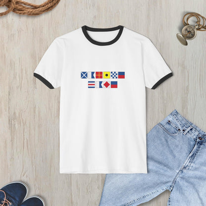Personalized Nautical Flags Ringer T Shirt