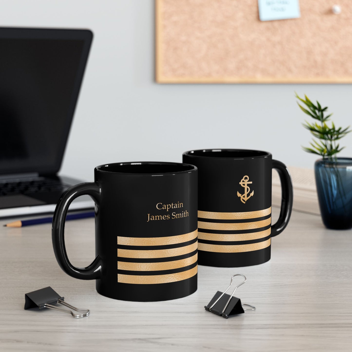 Black Mug with Captain Insignia