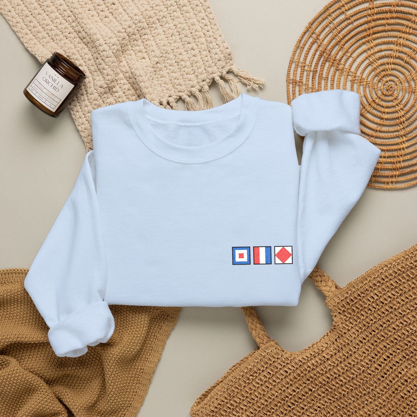 Personalized Embroidered Nautical Flag Sweatshirt