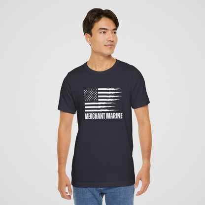 Merchant Marine T-Shirt with American Flag