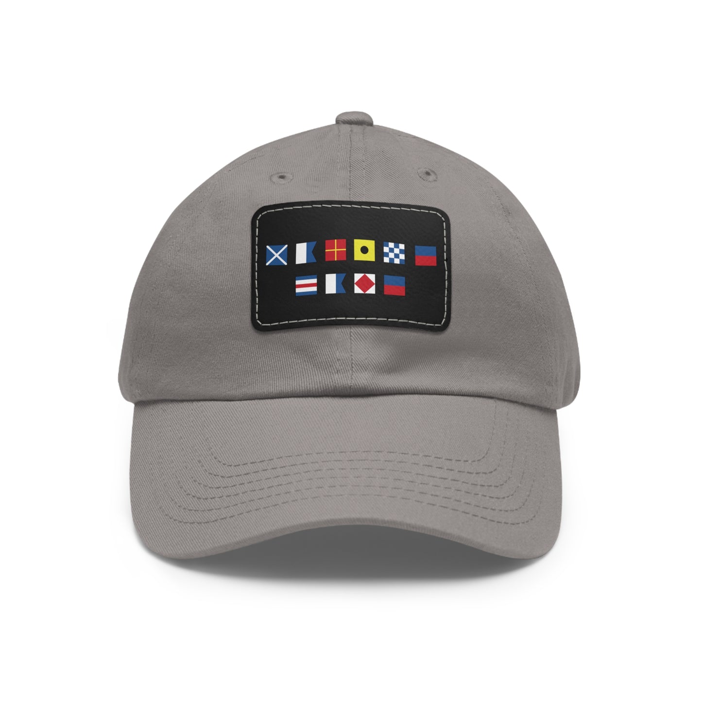 Nautical Flags Dad Hat with Leather Patch (Rectangle)